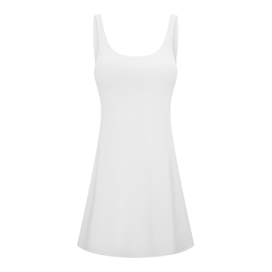 Damen Freizeitkleid mit tiefem Rundhalsausschnitt und schwingender Silhouette EB