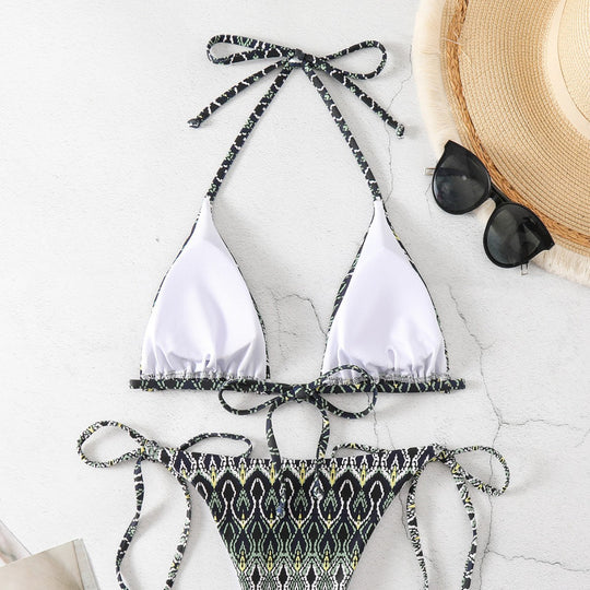Damen Triangel-Bikini mit verspieltem Knoten-Design EB