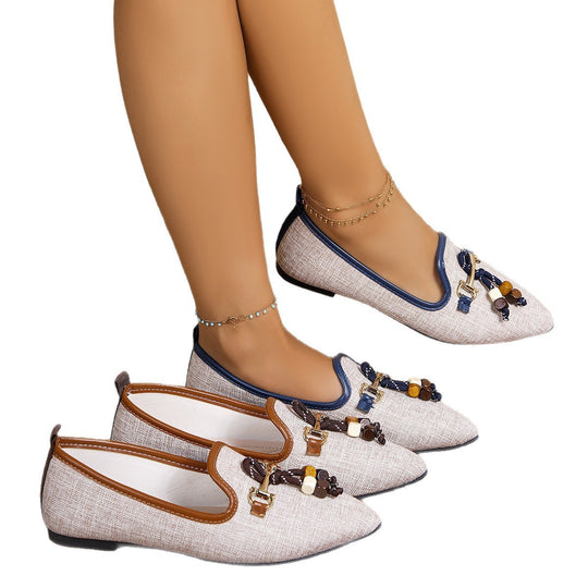 Damen Ballerinas mit modischem Dekor und elegantem Schnitt EB