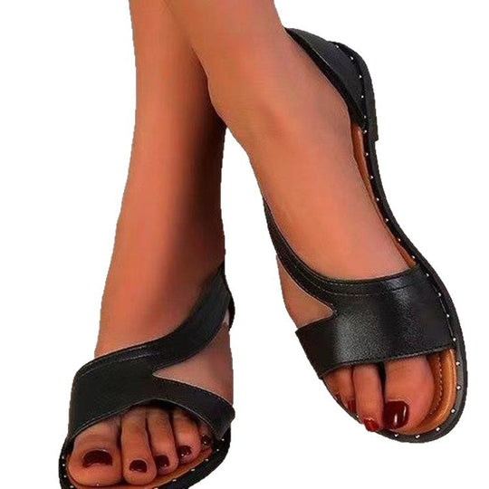 Damen Sandalen mit offenem Zehenbereich und komfortabler Fußbettgestaltung EB