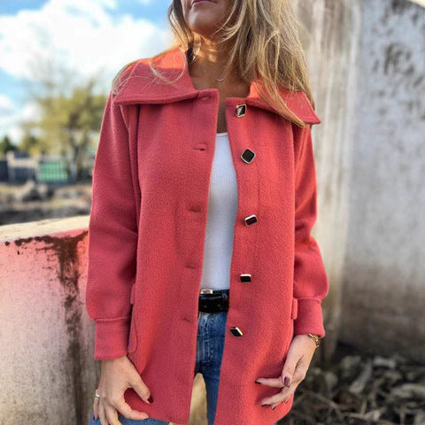 Damen Fleece Jacke mit modernem Kragen EB