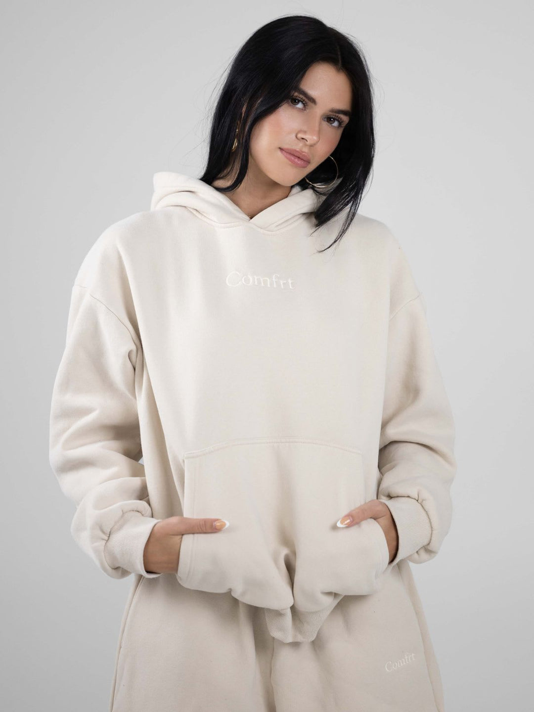 Damen nan lässige Sweatpants mit hohem Bund, seitlichen Eingrifftaschen und elastischen Bündchen EB