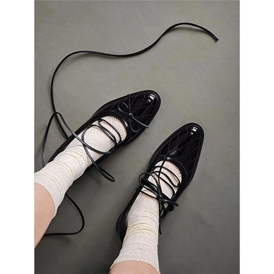 Damen elegante Ballerinas mit Double-Cross Riemchen EB