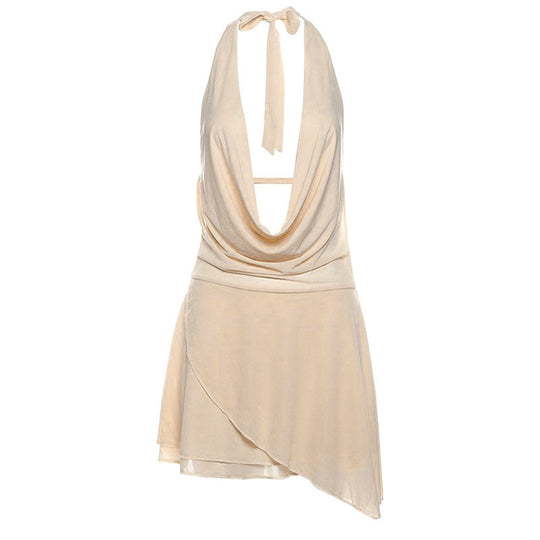 Damen Halterkleid mit elegantem Wasserfall-Ausschnitt EB