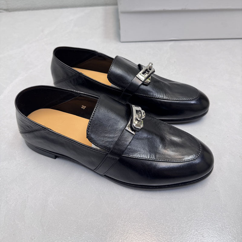 Damen Elegante Mokassins mit modischem Schnallen-Detail EB