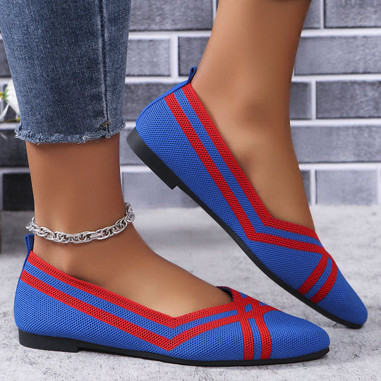 Damen Komfortable Ballerinas mit atmungsaktivem Obermaterial EB