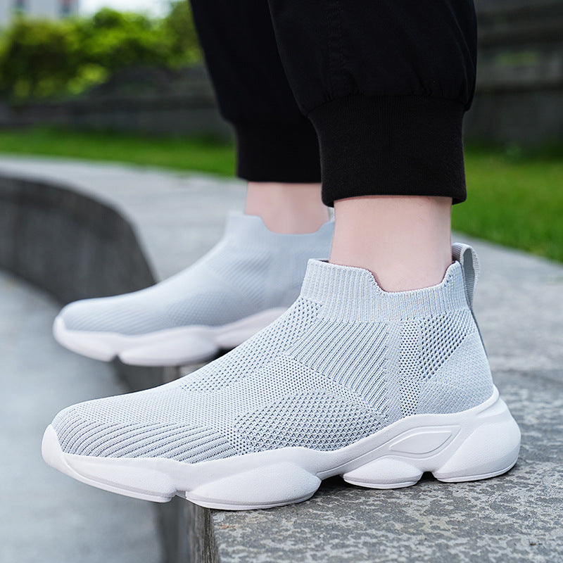 Damen Strick-Sneaker mit elastischem Schaft und rutschfester Sohle EB