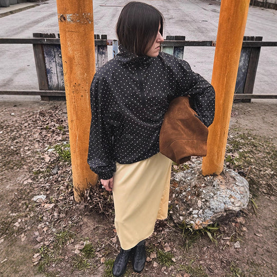 Damen Oversized Regenjacke mit Punkten EB