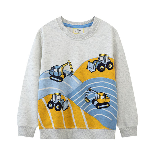 Jungen Sweatshirt mit aufregendem Baustellenfahrzeug-Motiv EB