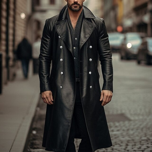 Herren eleganter übergroßer Trenchcoat aus hochwertigem Material EB