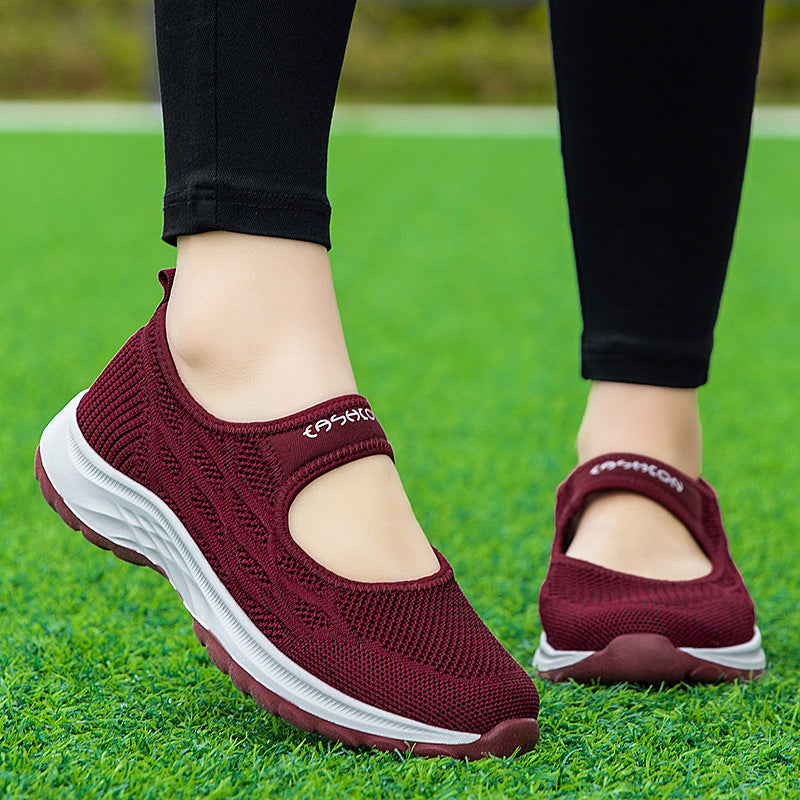 Damen Leichte und bequeme Sportpumps mit elastischem Obermaterial EB