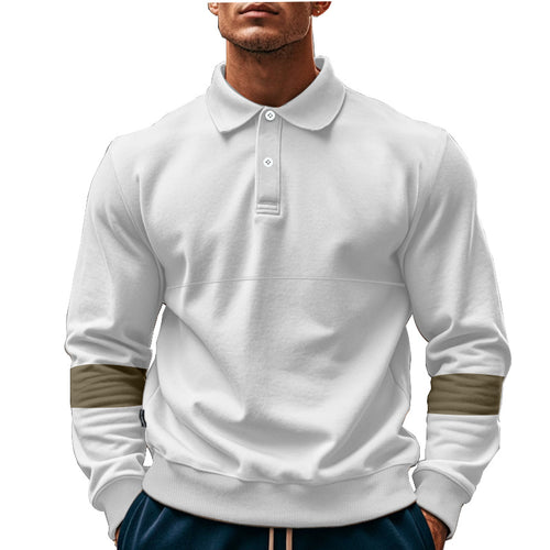 Herren Sportliches Polo-Hoodie mit Kontrastärmel EB