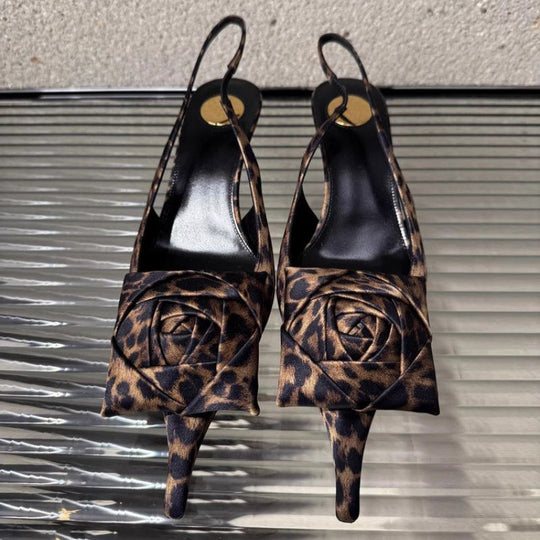 Damen Slingback Pumps mit eleganter Satinverzierung EB