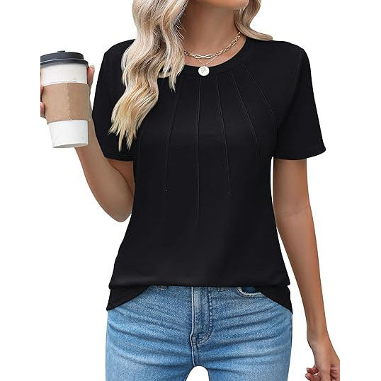 EB | Plissee-T-Shirt mit Rundhalsausschnitt