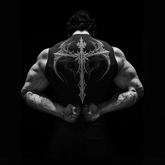 Herren nan figurbetontes Trainings-Tanktop mit tiefen Armausschnitten und filigranem Rückendruck EB