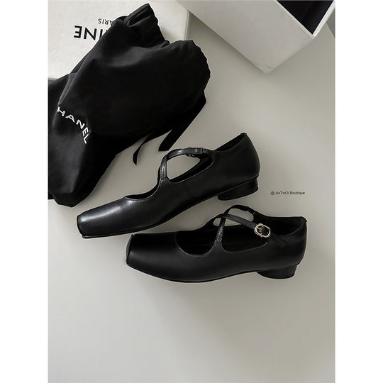 Damen Elegante Mary Jane Ballerinas mit Leopardenmuster und verstellbarem Riemenverschluss EB