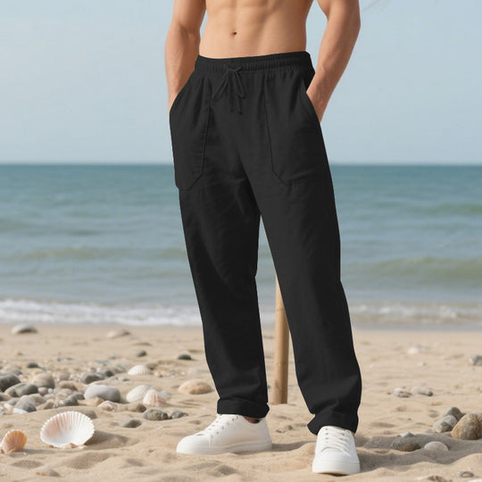 Herren lässige Cargo-Hose mit seitlichen Taschen und verstellbarem Bund EB