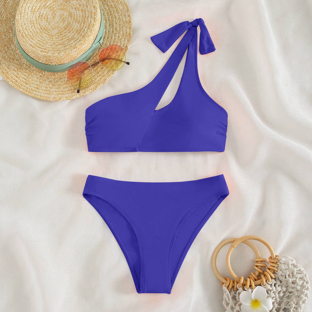 Damen asymmetrischer Bikini mit modischen Cut-Outs EB