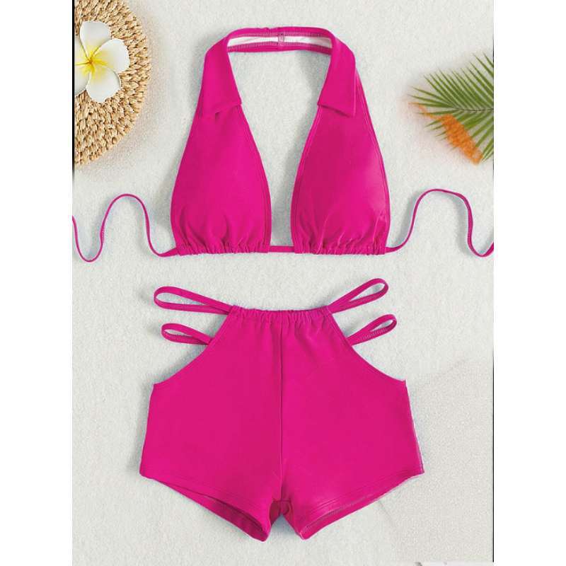 Damen Sport-Bikini mit hohem Bund und verstellbaren Trägern EB