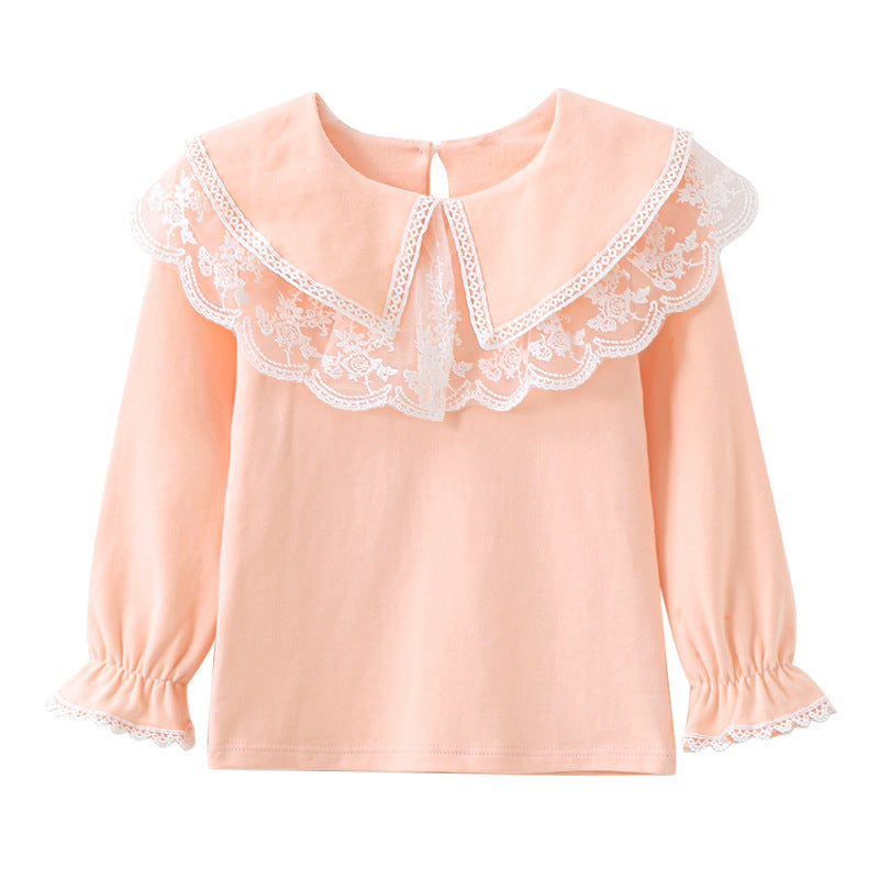 Damen Bluse mit elegantem Spitzenkragen EB