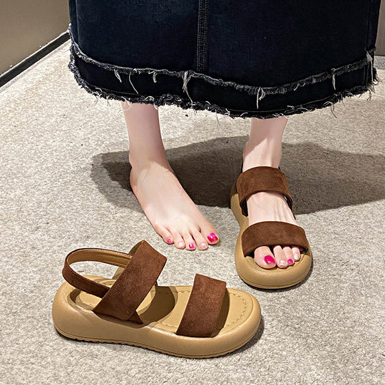 Damen Komfortable Sandalen mit minimalistischen Riemen EB