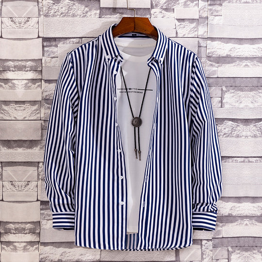 Herren nan lässige Hemdjacke aus leichter Baumwollmischung mit Button-Down-Kragen EB