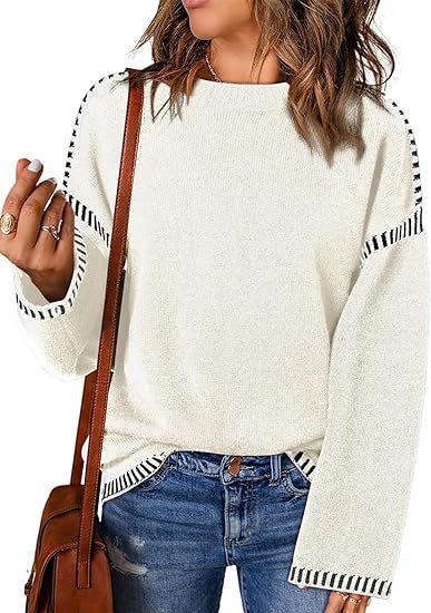 Damen Pullover mit modischen Streifen EB