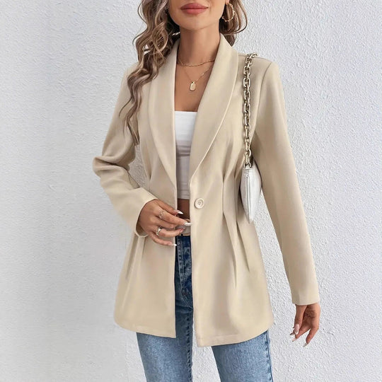 Damen Elegante und geschmackvolle Blazerjacke mit Tailleneinsatz EB