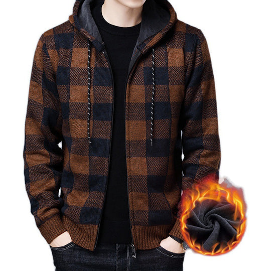 Herren gemütlicher Sweatshirtjacke mit Wollmix EB