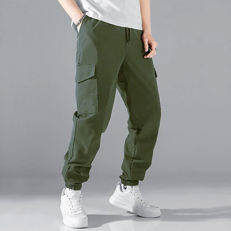 Herren Cargo-Hose mit elastischem Bund und multifunktionalen Taschen EB