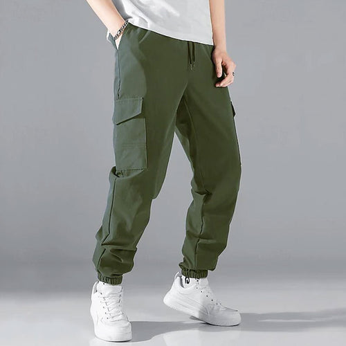 Herren Cargo-Hose mit elastischem Bund und multifunktionalen Taschen EB