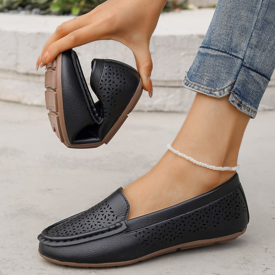 Damen slip-on Loafers mit durchbrochenem Design EB