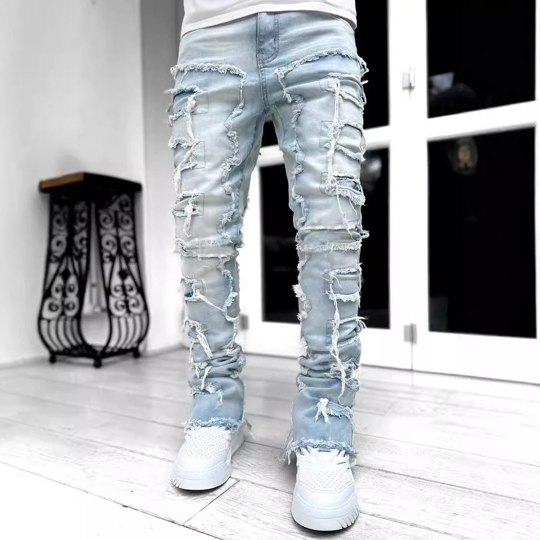 Herren modische Zerrissene Skinny Jeans im lässigen Street-Style EB