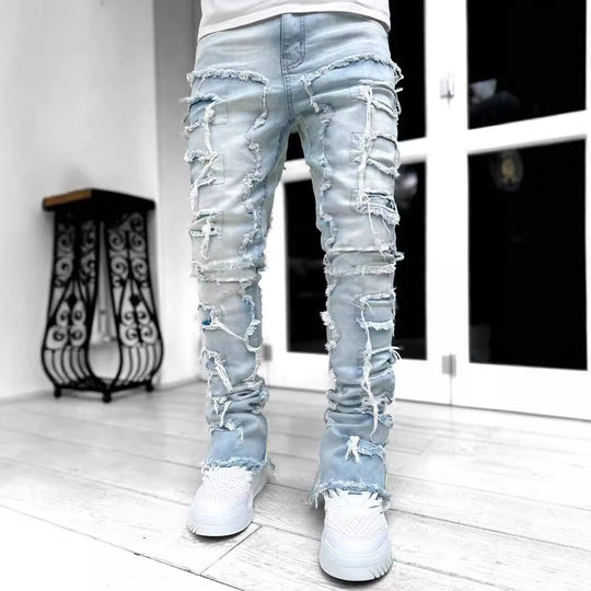 Herren modische Zerrissene Skinny Jeans im lässigen Street-Style EB