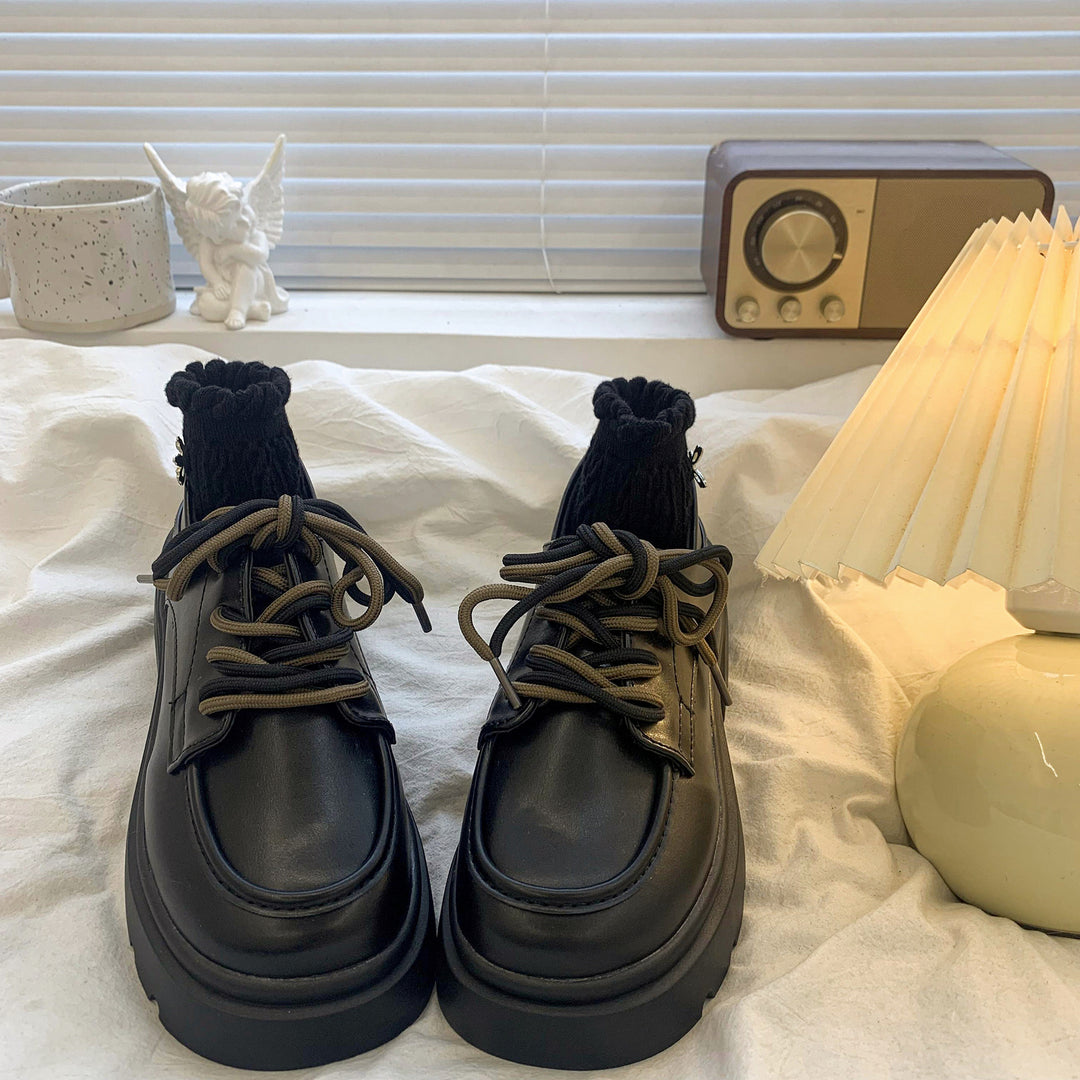 Damen Modische Sneakerboots mit hohem Kragen und robustem Sohlenprofil EB