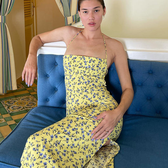 Damen Maxikleid mit floralem Muster EB