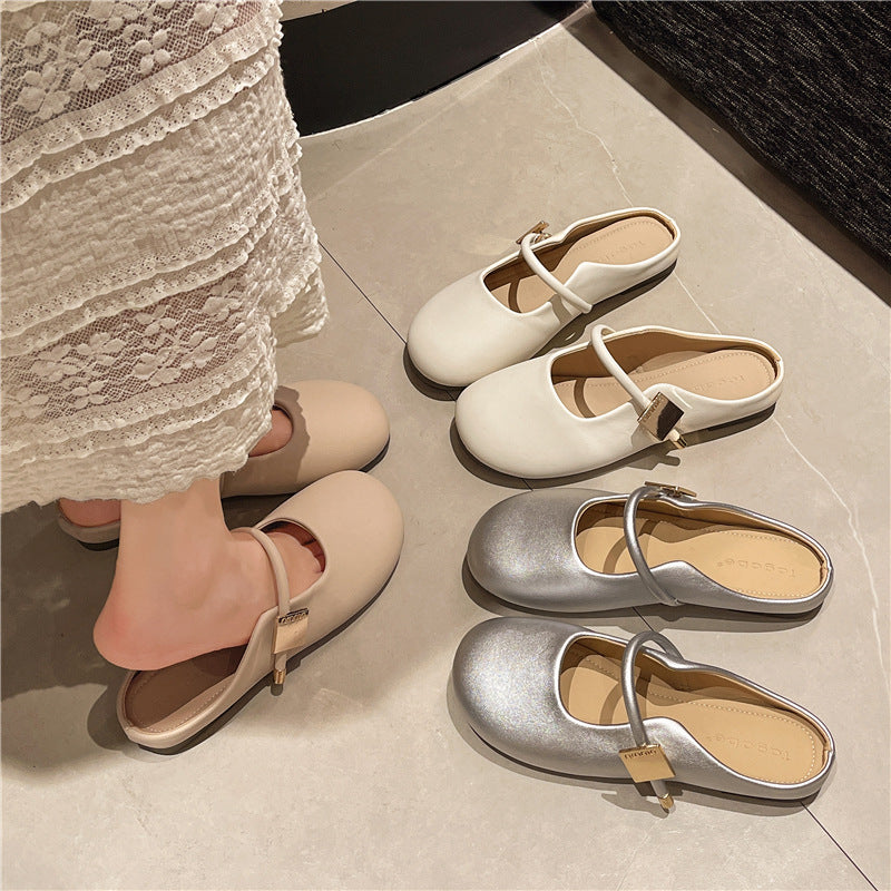 Damen Ballerinas mit modischem Riemchen und gepolsterter Innensohle EB
