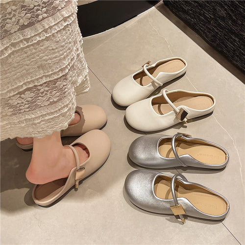 Damen Ballerinas mit modischem Riemchen und gepolsterter Innensohle EB