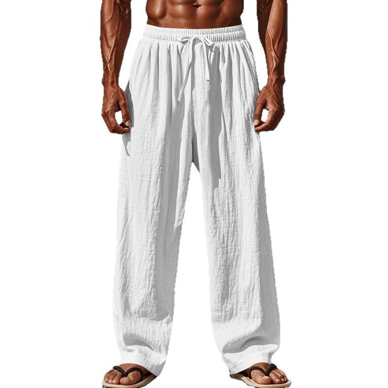 Herren lockere Strandhose mit elastischem Bund und seitlichen Eingrifftaschen EB