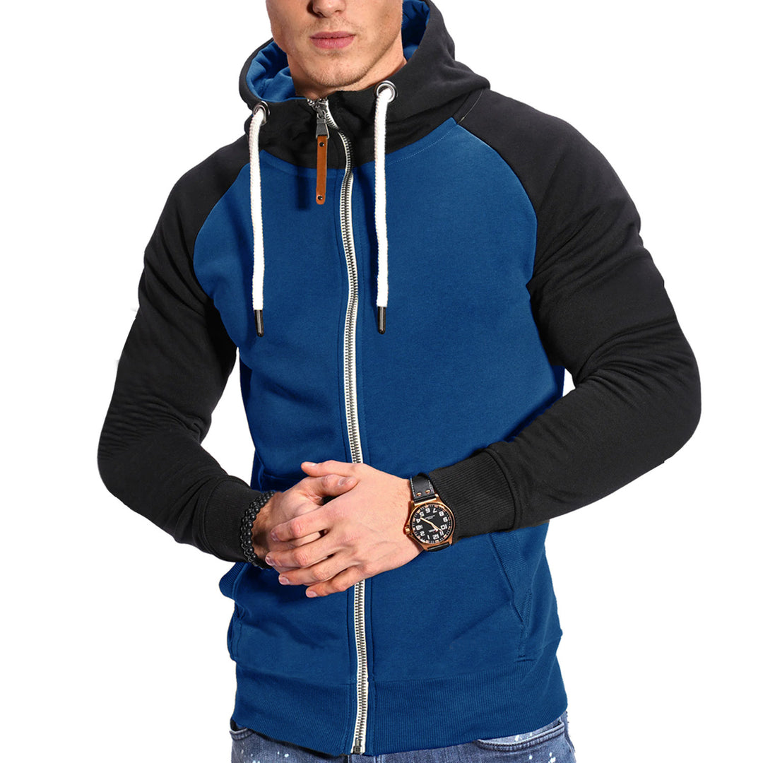 Herren raffinierter Kapuzenpullover mit hochwertigem Reißverschluss EB