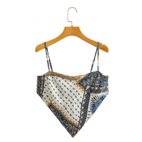 Femme Artistic Bandana Stil Crop Top EB