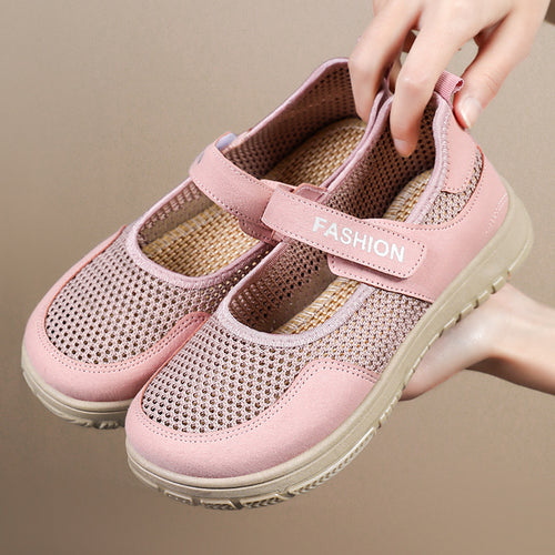 Damen luftige Leichtgewicht Sneakers mit Klettverschluss EB