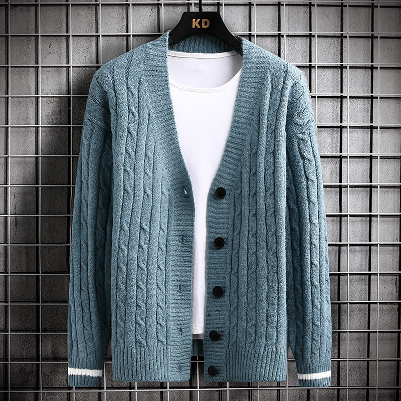 Damen Strickjacke mit Zopfmuster und Knopfdetails EB