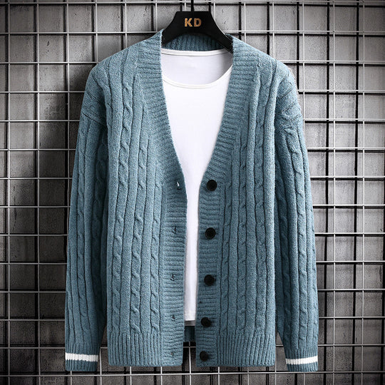 Damen Strickjacke mit Zopfmuster und Knopfdetails EB