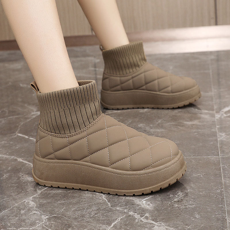 Damen modische Steppschuhe mit hohem Kragen und rutschfester Sohle EB