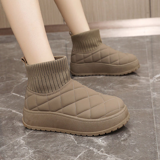 Damen modische Steppschuhe mit hohem Kragen und rutschfester Sohle EB