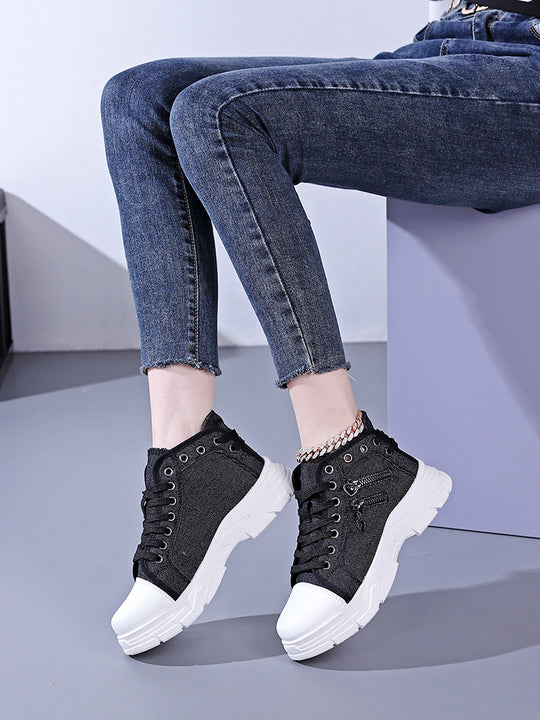 Damen modische Sneakers mit gewebtem Obermaterial und auffälligen Akzenten EB