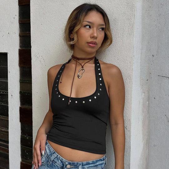 Damen Designer Trägertop mit funkelnden Details EB