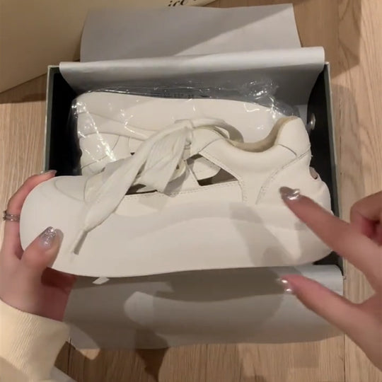 Damen Sneaker mit modischem Plateau und atmungsaktiver Konstruktion EB