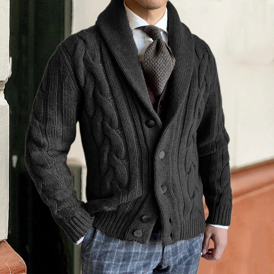 Herren Strickjacke mit modernen Zopfmuster EB